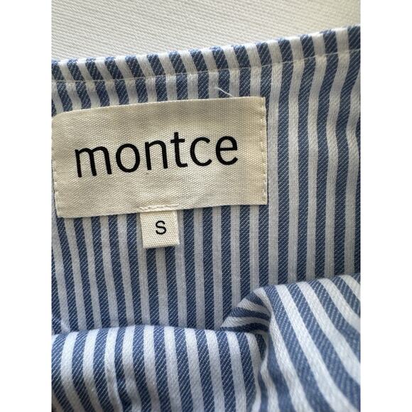 Montce Mandy Crop Tank Top Women’s Classic Blue Stripe Small NWT - Picture 7 of 8